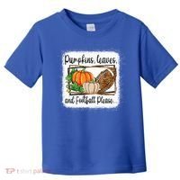 Pumpkin Leaves And Football Please Leopard Fall Vibes Gift Toddler T-Shirt thumb 0