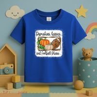 Pumpkin Leaves And Football Please Leopard Fall Vibes Gift Toddler T-Shirt thumb 3