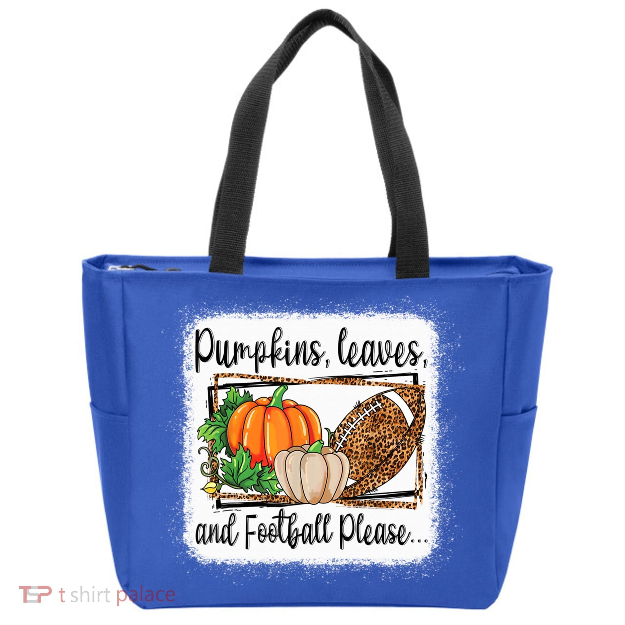 Pumpkin Leaves And Football Please Leopard Fall Vibes Gift Tote Bag