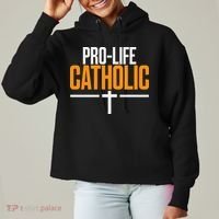 Pro Life Anti Abortion Catholic Ladies Heavyweight Boxy Pullover Hoodie thumb 0