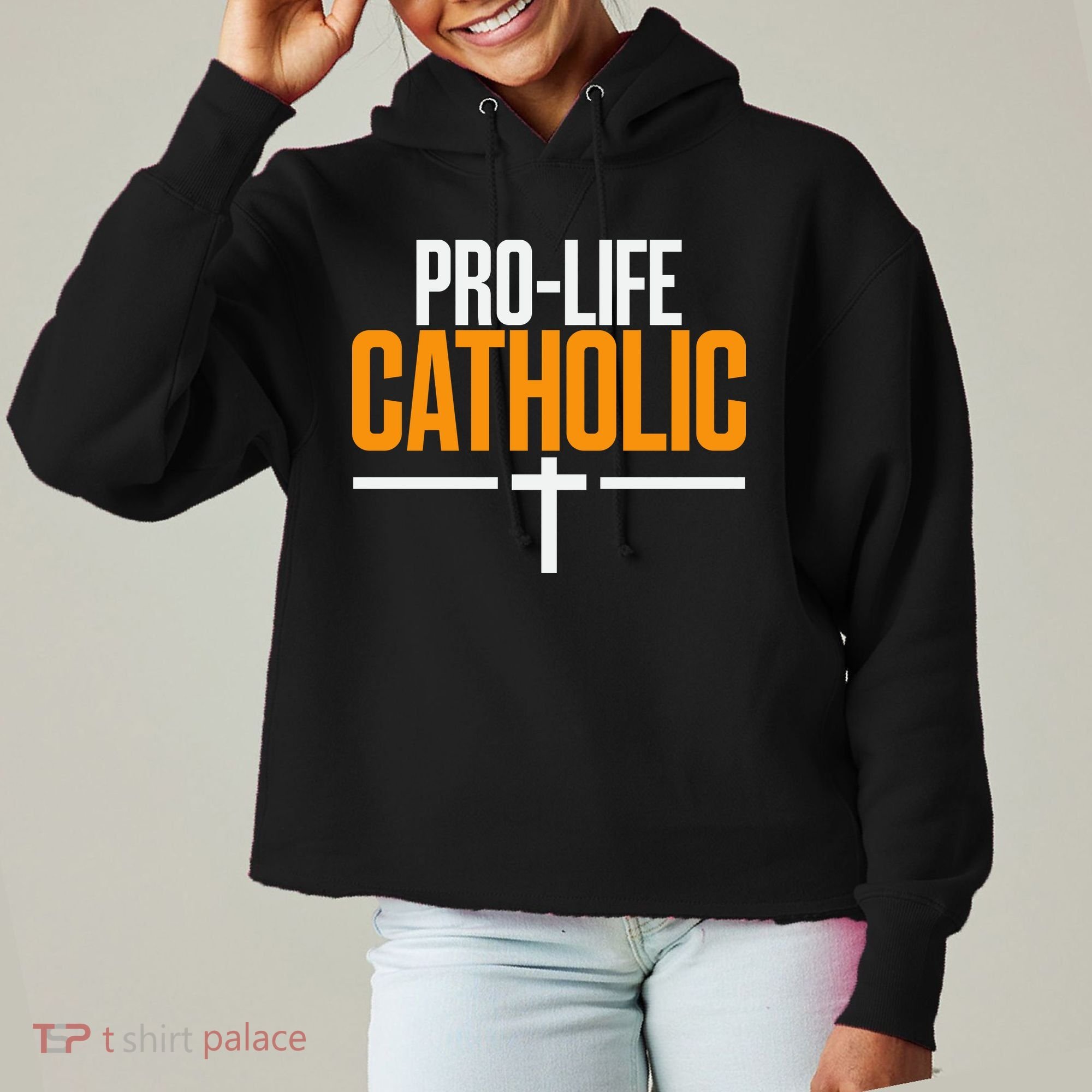 Pro Life Anti Abortion Catholic Ladies Heavyweight Boxy Pullover Hoodie