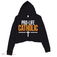 Pro Life Anti Abortion Catholic Crop Fleece Hoodie thumb 0