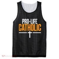 Pro Life Anti Abortion Catholic Mesh Reversible Basketball Jersey Tank thumb 0