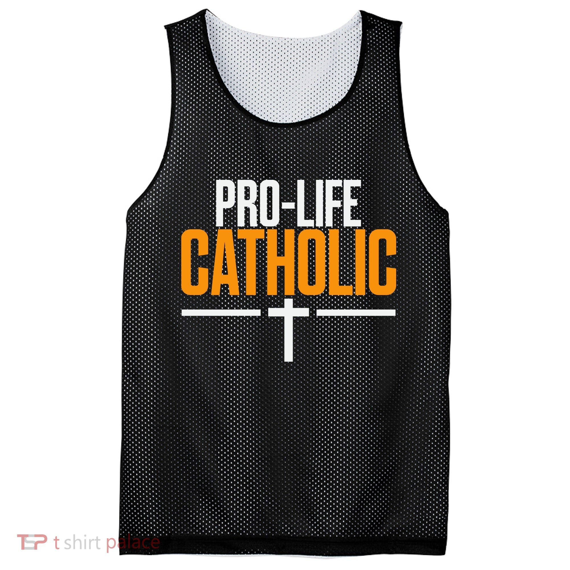 Pro Life Anti Abortion Catholic Mesh Reversible Basketball Jersey Tank