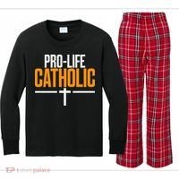 Pro Life Anti Abortion Catholic Kids Long Sleeve Plaid Pajama Set thumb 0