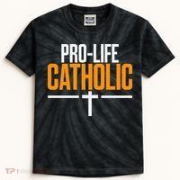 Pro Life Anti Abortion Catholic Kids Tie-Dye T-Shirt thumb 0