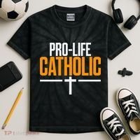 Pro Life Anti Abortion Catholic Kids Tie-Dye T-Shirt thumb 2
