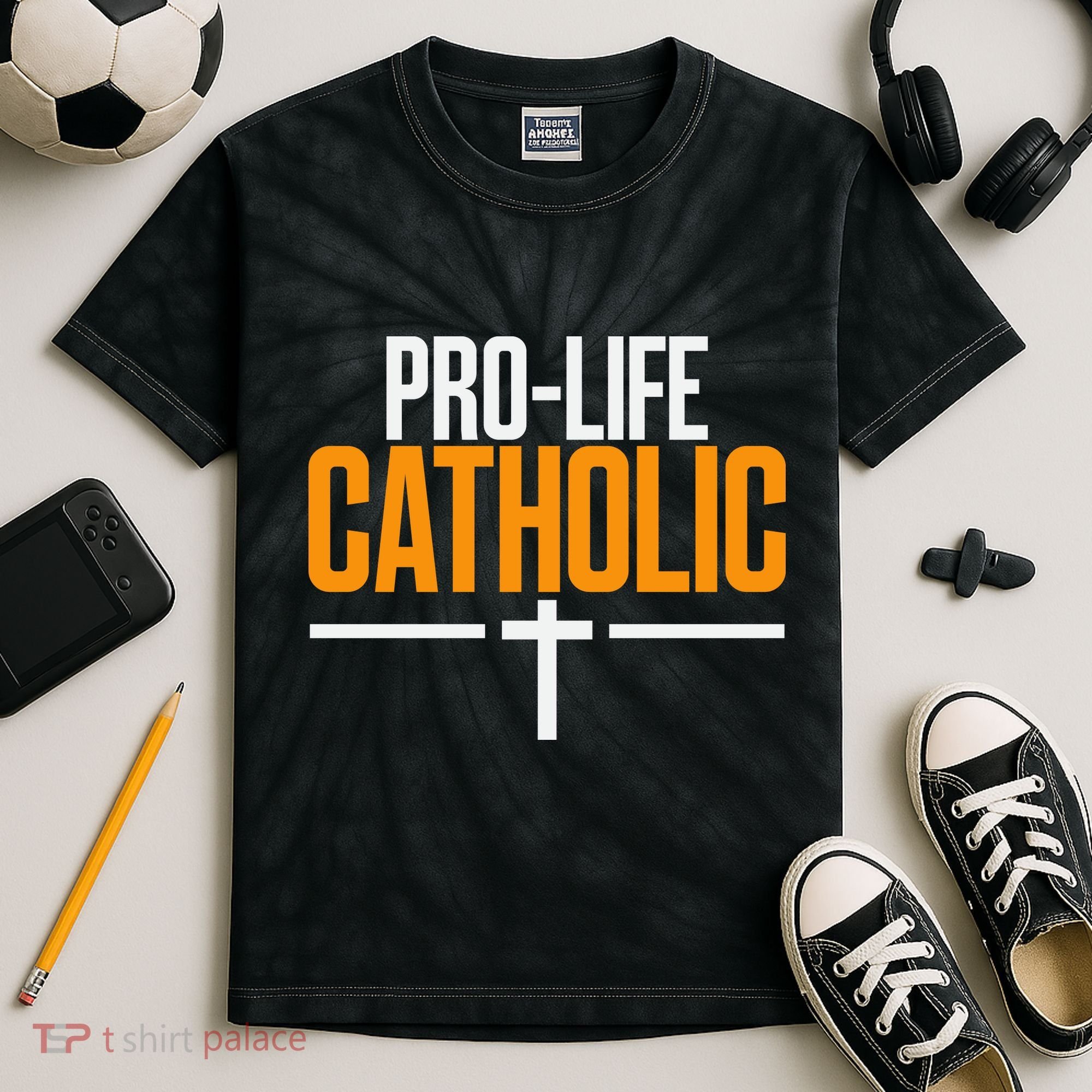 Pro Life Anti Abortion Catholic Kids Tie-Dye T-Shirt