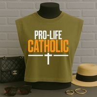 Pro Life Anti Abortion Catholic Garment-Dyed Women's Muscle Tee thumb 3