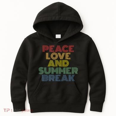 Peace Love And Summer Break Summer Lover Kids Hoodie