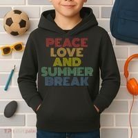 Peace Love And Summer Break Summer Lover Kids Hoodie thumb 2