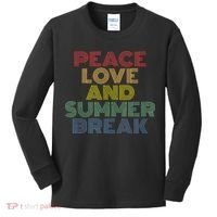 Peace Love And Summer Break Summer Lover Kids Long Sleeve Shirt thumb 0