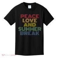 Peace Love And Summer Break Summer Lover Kids T-Shirt thumb 0