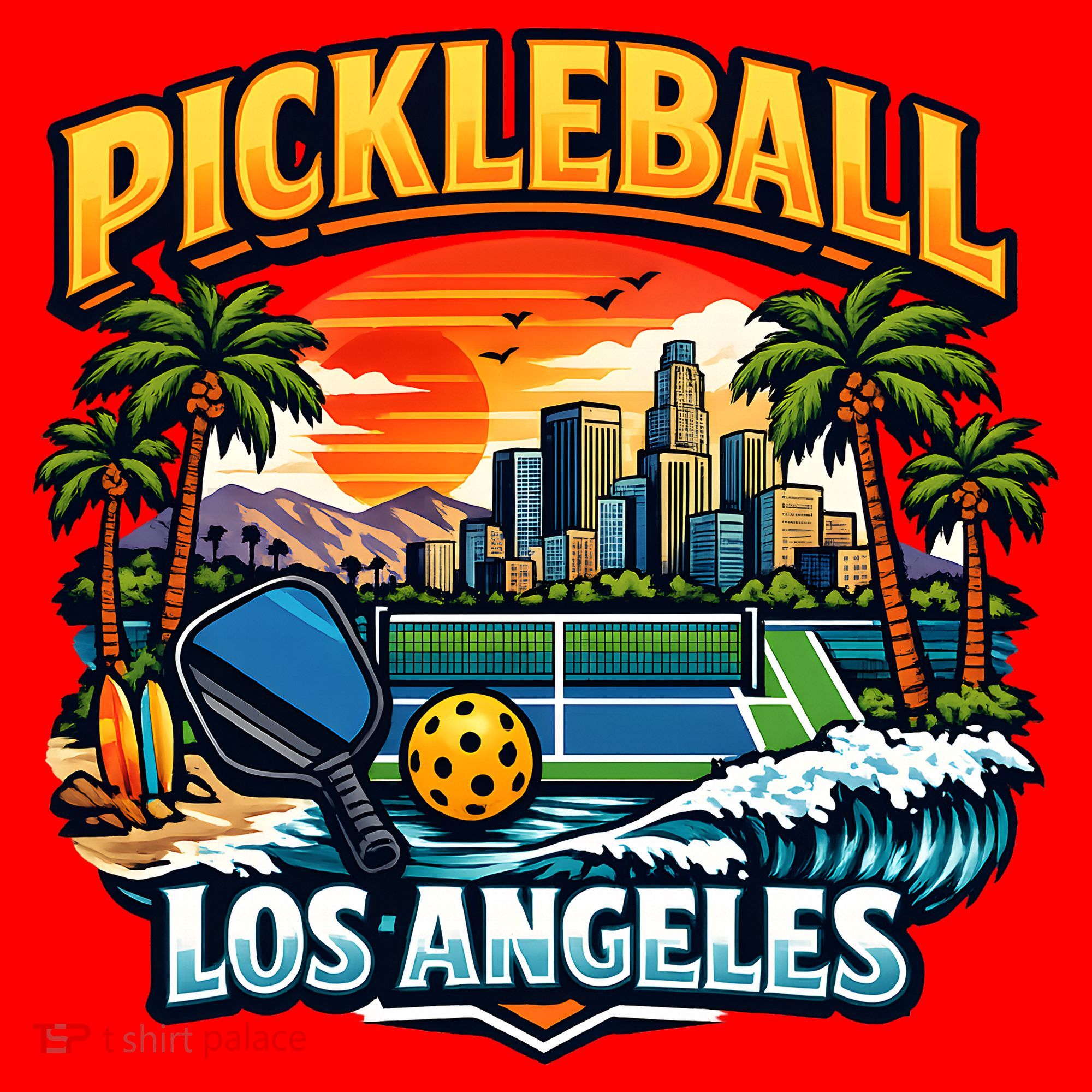 Pickleball Los Angeles Santa Hat