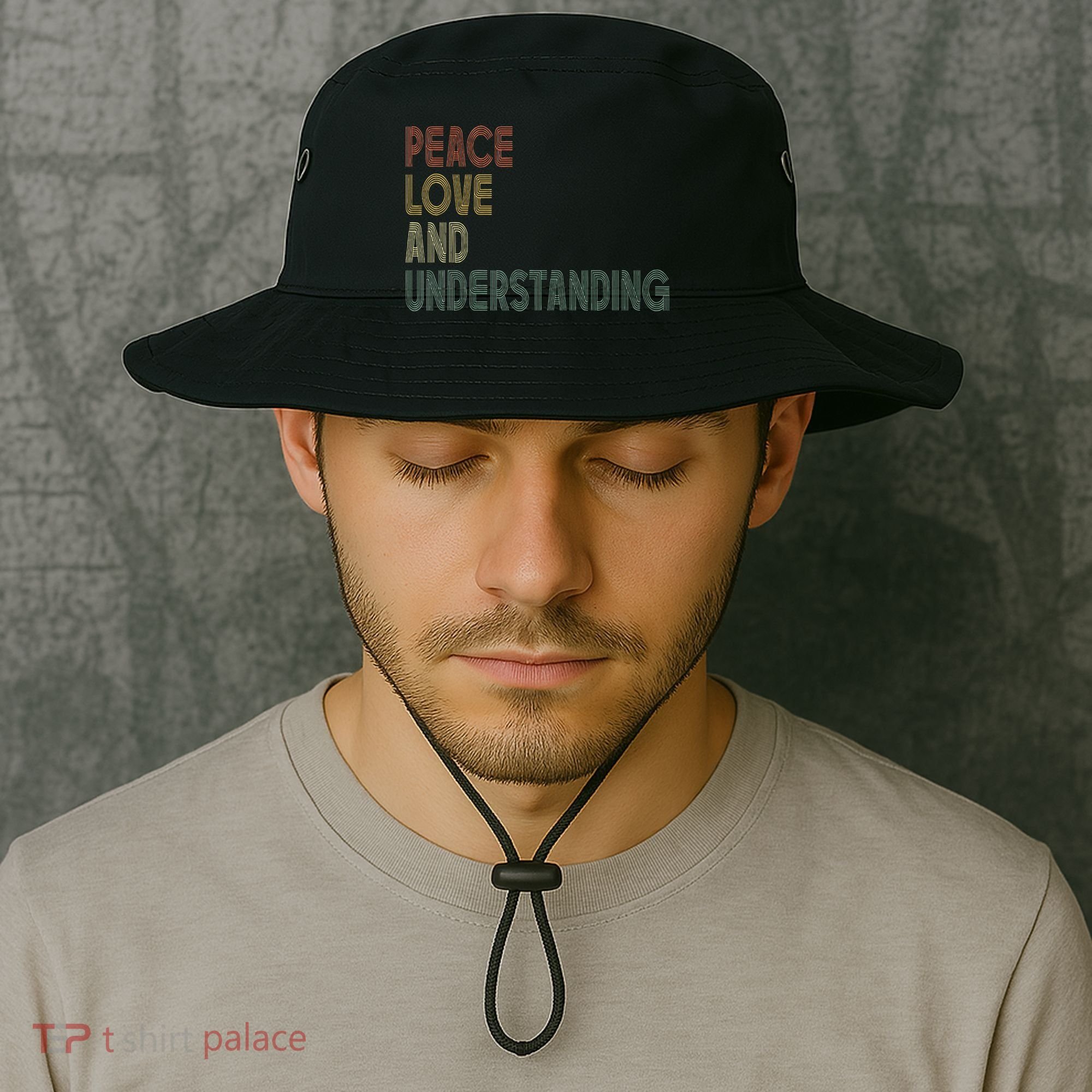 Peace Love And Understanding Inspirational Bucket Hat