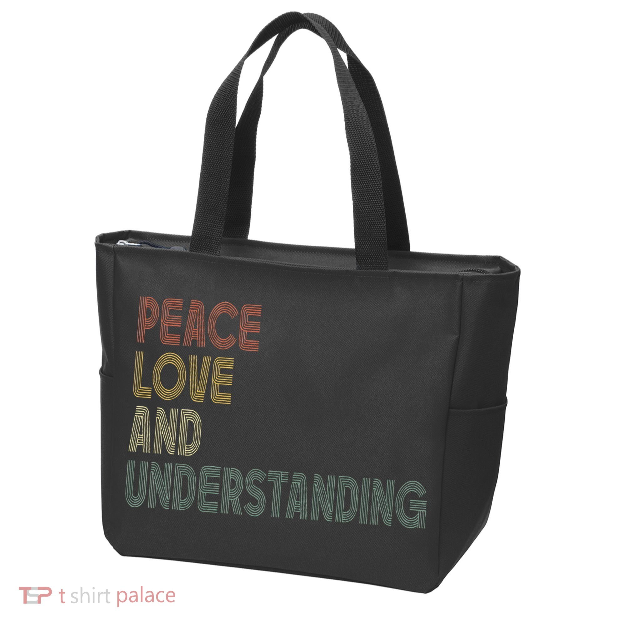 Peace Love And Understanding Inspirational Tote Bag