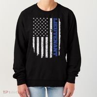 Police Lieutenant American Flag Usa Thin Blue Women's Sweatshirt thumb 0