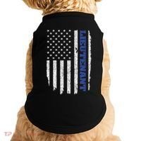 Police Lieutenant American Flag Usa Thin Blue Doggie Tank thumb 0