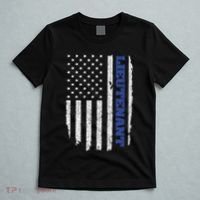 Police Lieutenant American Flag Usa Thin Blue T-Shirt thumb 5
