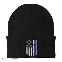 Police Lieutenant American Flag Usa Thin Blue Beanie thumb 0