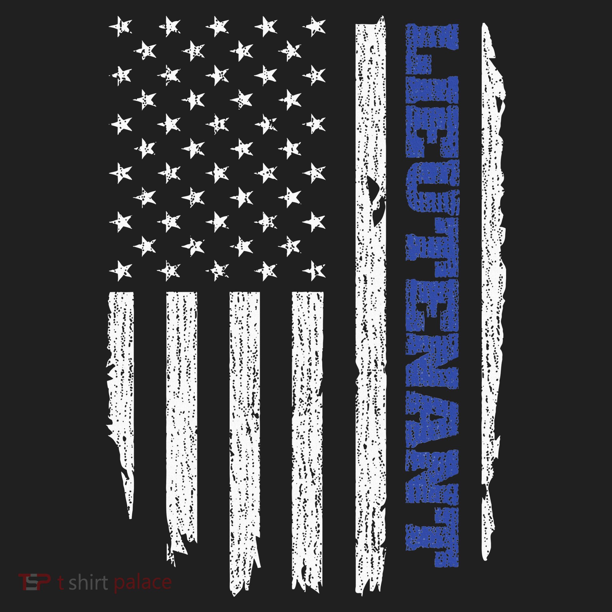 Police Lieutenant American Flag Usa Thin Blue Beanie