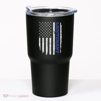 Police Lieutenant American Flag Usa Thin Blue Tumbler thumb 0