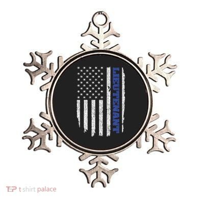 Police Lieutenant American Flag Usa Thin Blue Ornament
