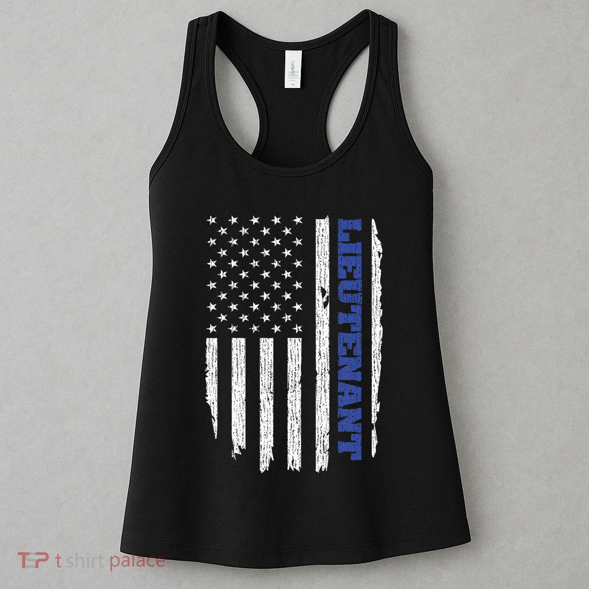 Police Lieutenant American Flag Usa Thin Blue Women's Tank Top