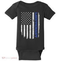Police Lieutenant American Flag Usa Thin Blue Baby Bodysuit thumb 0