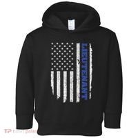 Police Lieutenant American Flag Usa Thin Blue Toddler Hoodie thumb 0