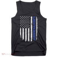 Police Lieutenant American Flag Usa Thin Blue Tank Top thumb 0
