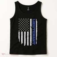 Police Lieutenant American Flag Usa Thin Blue Tank Top thumb 2
