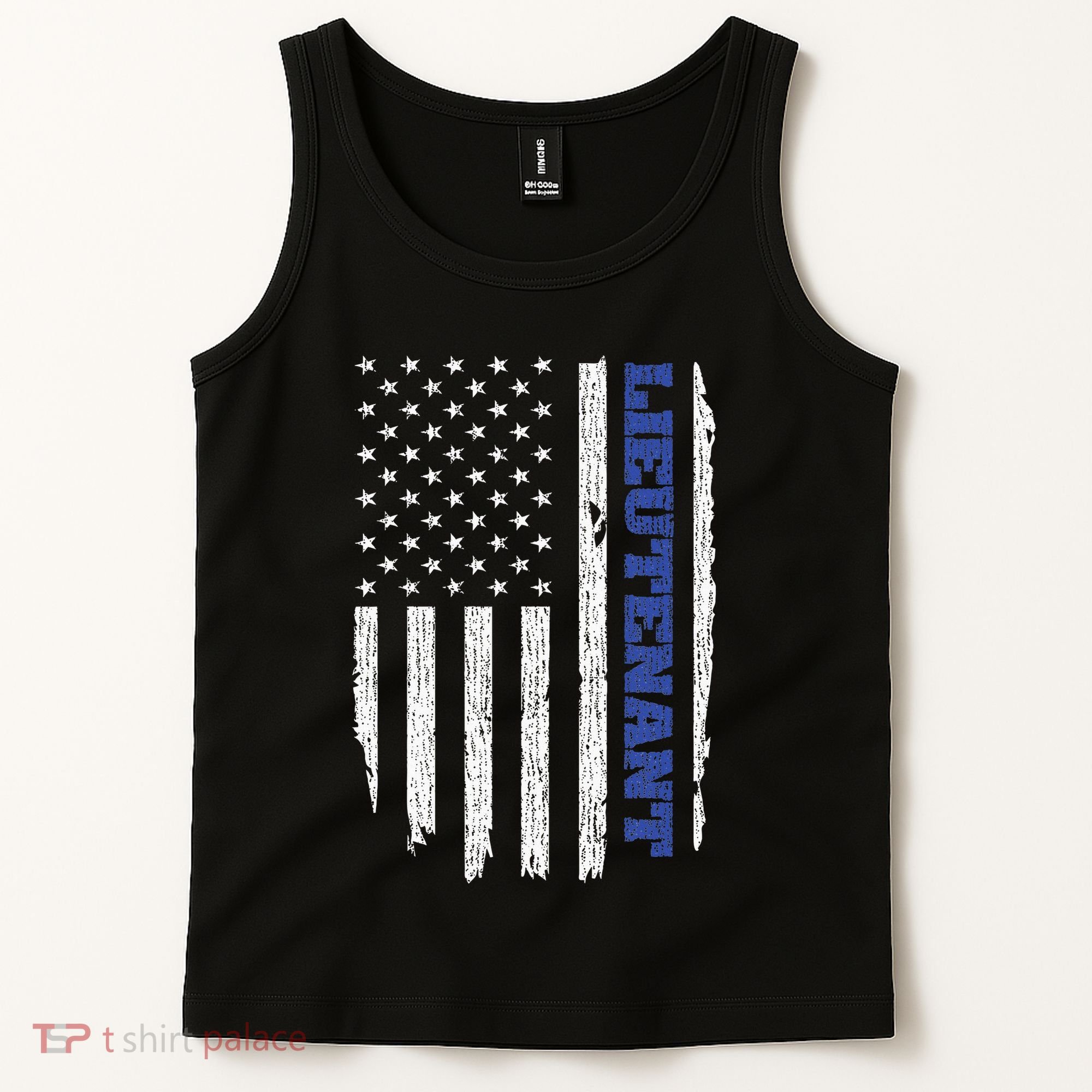 Police Lieutenant American Flag Usa Thin Blue Tank Top