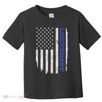 Police Lieutenant American Flag Usa Thin Blue Toddler T-Shirt thumb 0