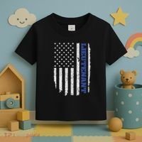 Police Lieutenant American Flag Usa Thin Blue Toddler T-Shirt thumb 3
