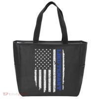 Police Lieutenant American Flag Usa Thin Blue Tote Bag thumb 0