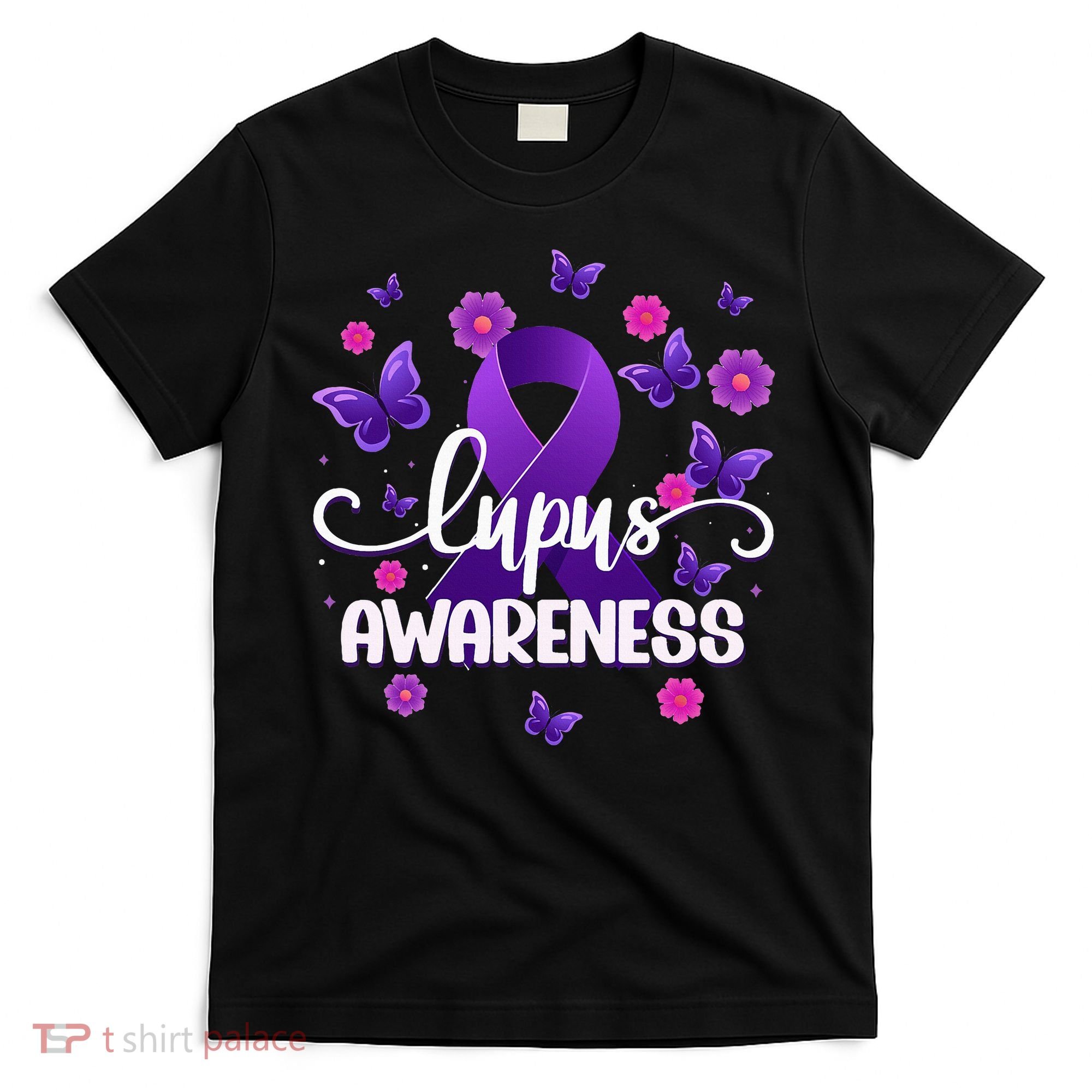 Purple Lupus Awareness Ribbon Purple Butterflies Lupus T-Shirt