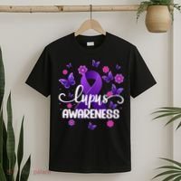 Purple Lupus Awareness Ribbon Purple Butterflies Lupus T-Shirt thumb 2