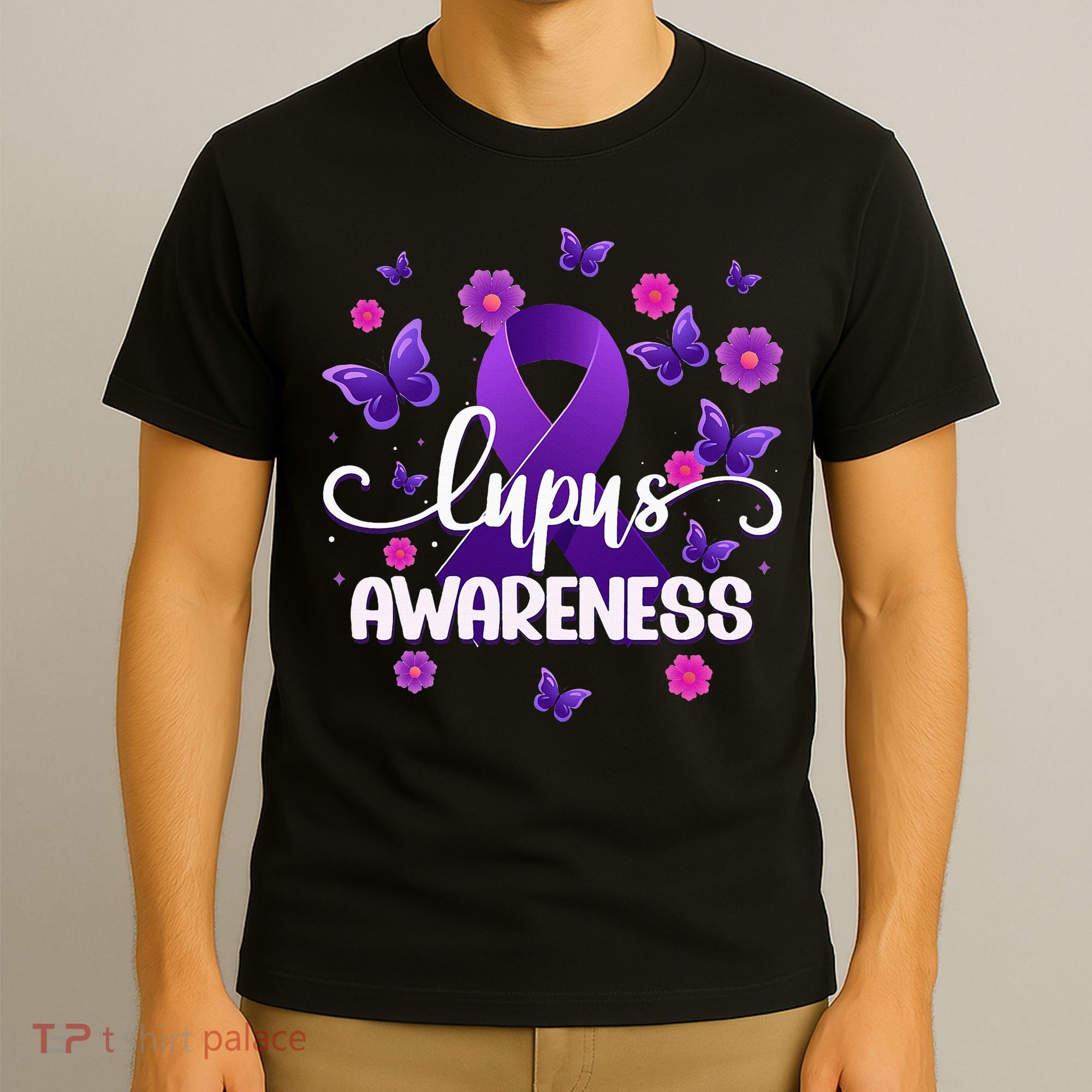Purple Lupus Awareness Ribbon Purple Butterflies Lupus T-Shirt