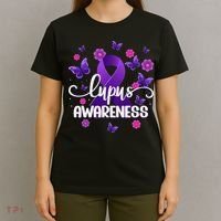 Purple Lupus Awareness Ribbon Purple Butterflies Lupus T-Shirt thumb 4