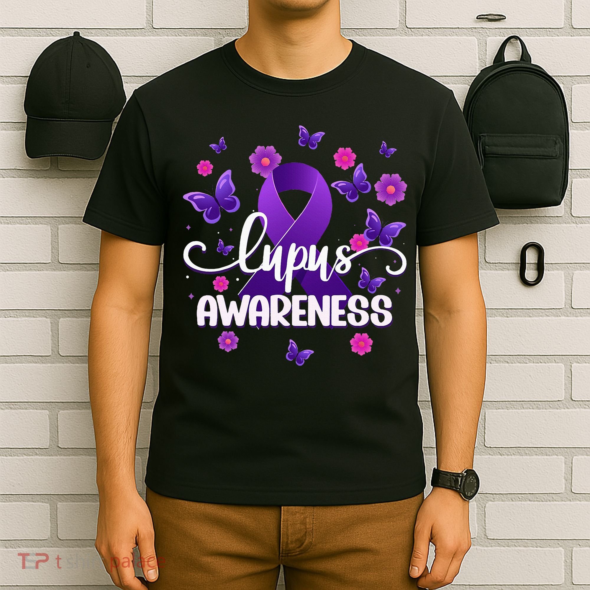 Purple Lupus Awareness Ribbon Purple Butterflies Lupus T-Shirt