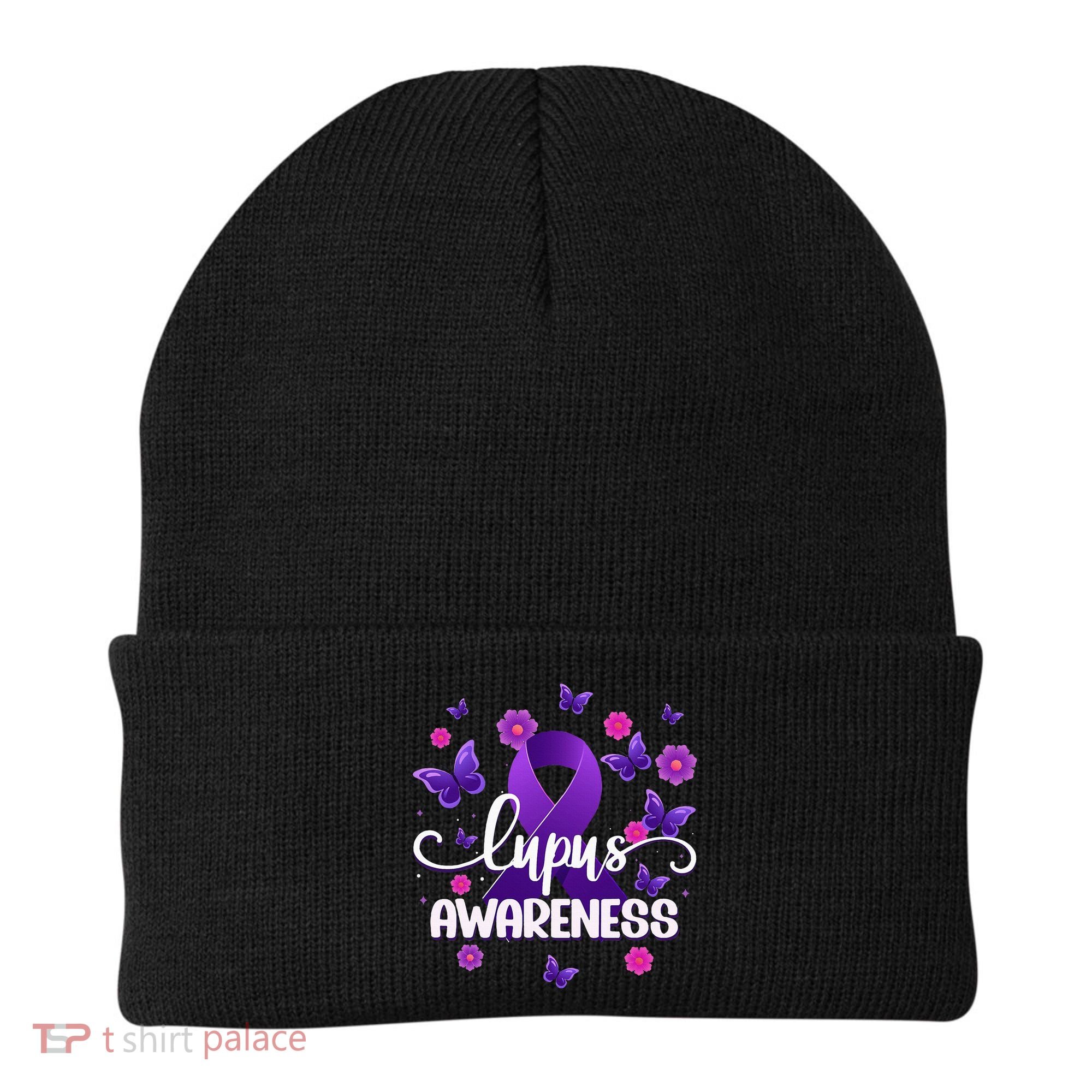 Purple Lupus Awareness Ribbon Purple Butterflies Lupus Beanie