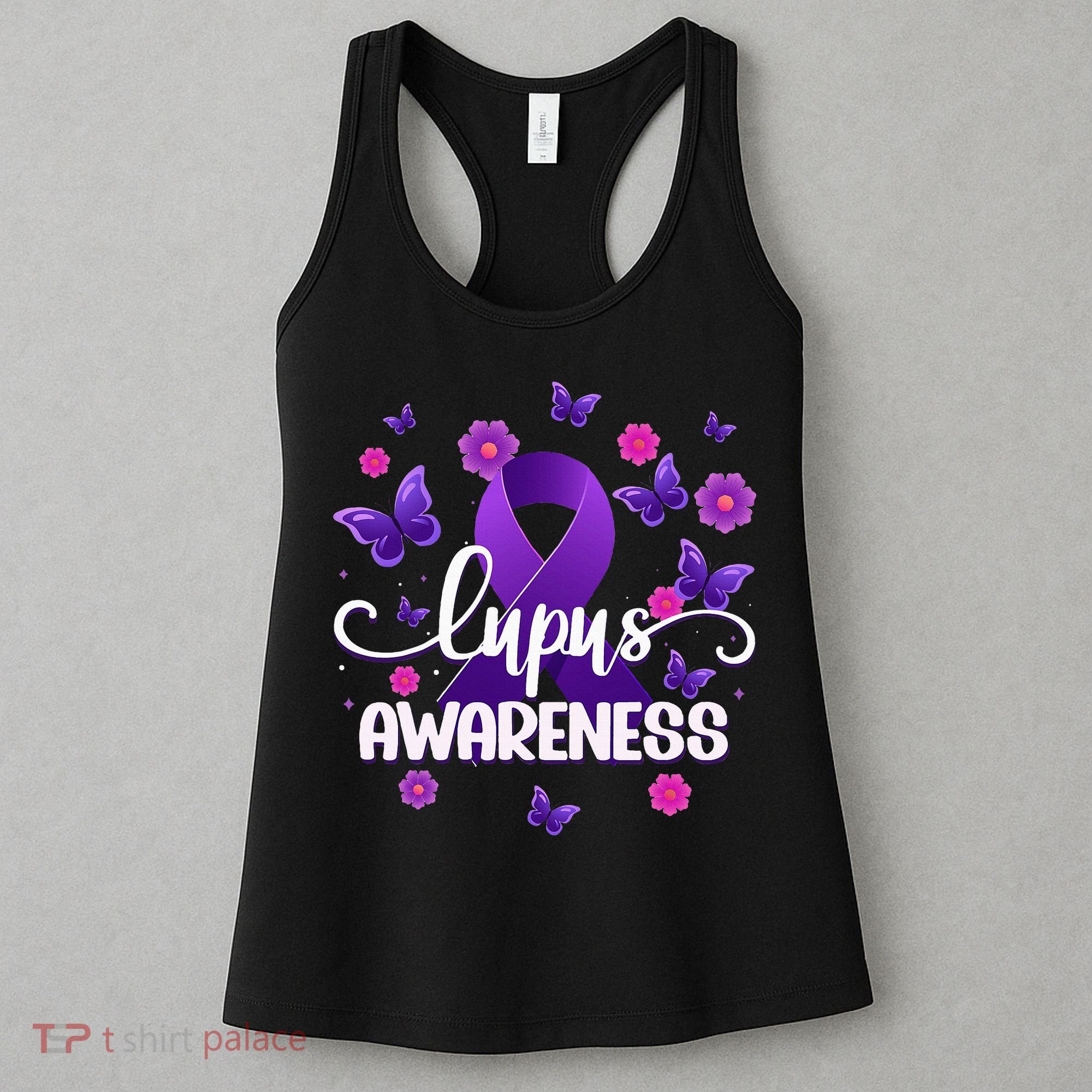 Purple Lupus Awareness Ribbon Purple Butterflies Lupus Women's Tank Top