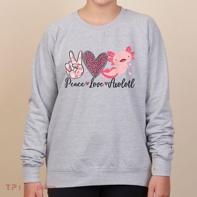 Peace Love Axolotl Heart Leopard Gift Nager Women's Sweatshirt