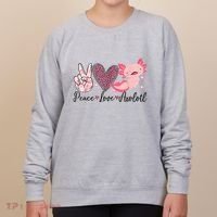 Peace Love Axolotl Heart Leopard Gift Nager Women's Sweatshirt thumb 0