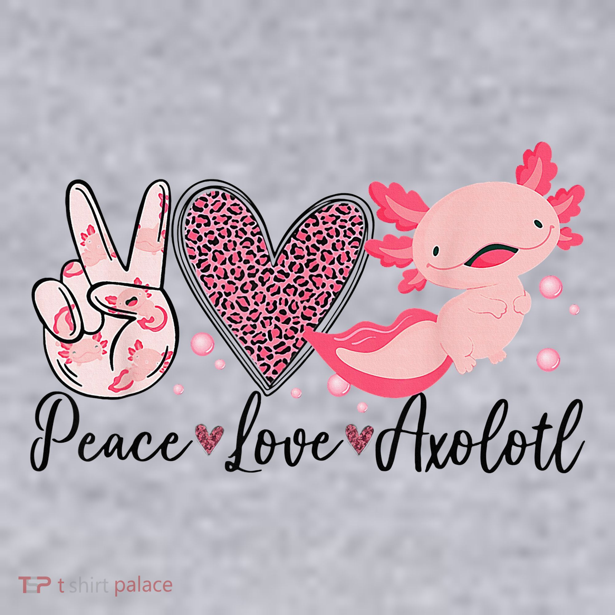 Peace Love Axolotl Heart Leopard Gift Nager Women's Sweatshirt