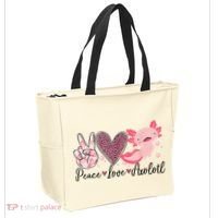 Peace Love Axolotl Heart Leopard Gift Nager Tote Bag thumb 2