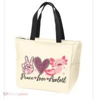 Peace Love Axolotl Heart Leopard Gift Nager Tote Bag thumb 3