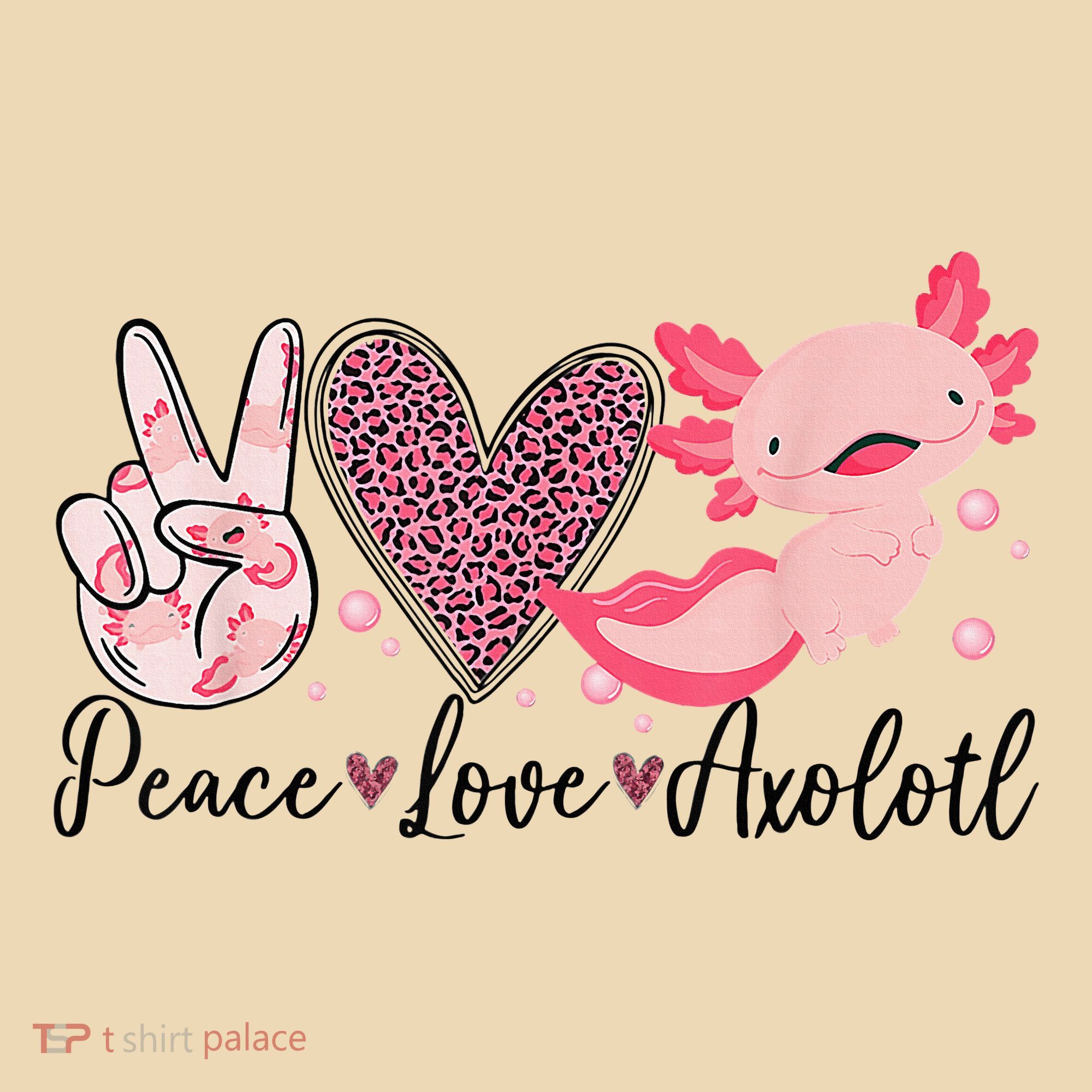 Peace Love Axolotl Heart Leopard Gift Nager Tote Bag