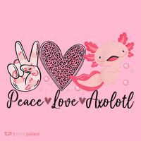 Peace Love Axolotl Heart Leopard Gift Nager Coaster thumb 2